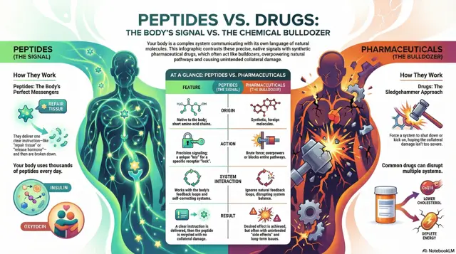 Infographic: Peptides vs. small-molecule drugs